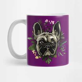 French bulldog in floral Mug